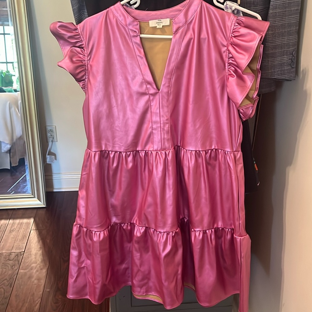 Entero metallic pink dress